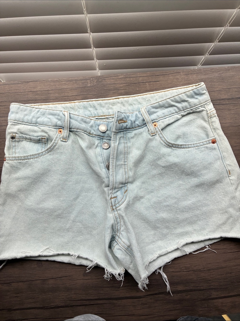 H&M Pale Blue Light Wash Denim Shorts